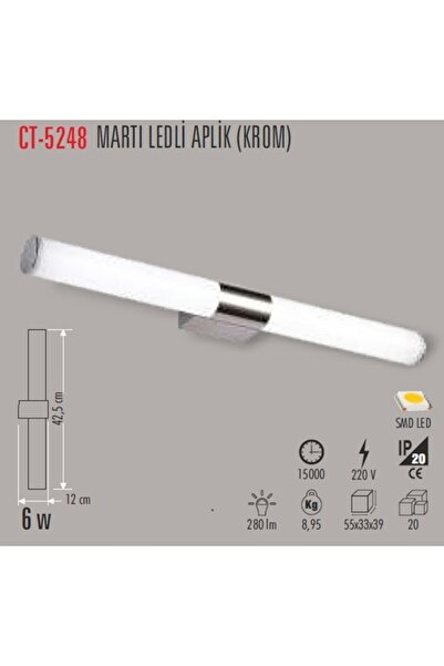 Cata CT-5248 6W/6400K Saka LED Aplik(Beyaz) Cata