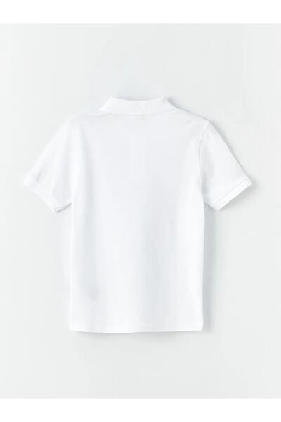 LC Waikiki CASUAL AND STYLISH ΑΠΟ LC WAİKİKİ AYMİRA ΡΟΥΧΑ 100% ΒΑΜΒΑΚΙ Πόλο λαιμόκοψη Βασικό κοντομάνικο μπλουζάκι για αγόρι
