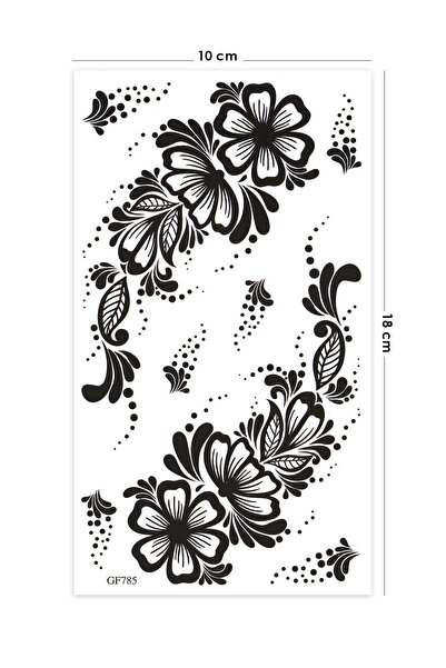 BP Tattoo Henna Motifli Siyah Geçici Dövme
