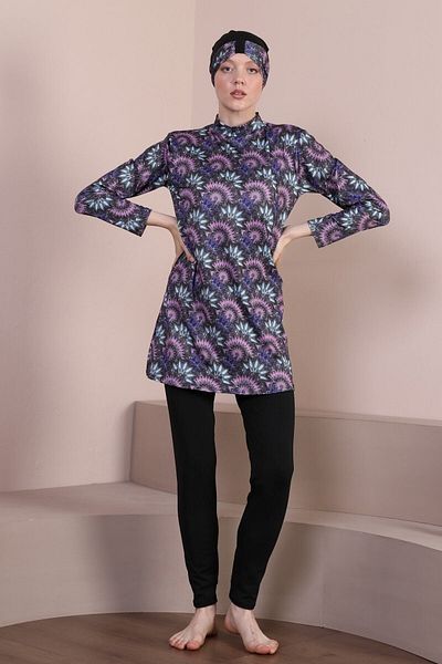 FİT1BEDEN Μακρυμάνικο μοντέλο Aqua Plus Size Καλυμμένο Hijab