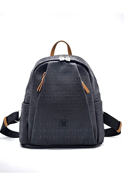 Just Polo حقيبة ظهر نسائية من JUSTPOLO باللون الأسود الداكن مكونة من 9 أقسام ...