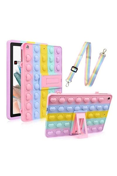 Sneezy Samsung Galaxy Tab A SM-T290 8 Inch Fully Compatible Glow Patterned Popit Tablet Case with Stand and Hanger