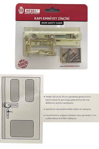 Beşel Sliding Door Safety Chain Satin (1 Piece)