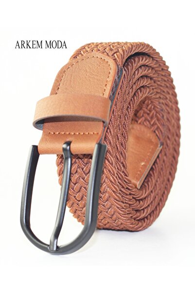 Arkem Elastik Örgü Kemer,taba Kemer, Erkek Spor, Kot, Şort Erkek Kemer 3,5 Cm