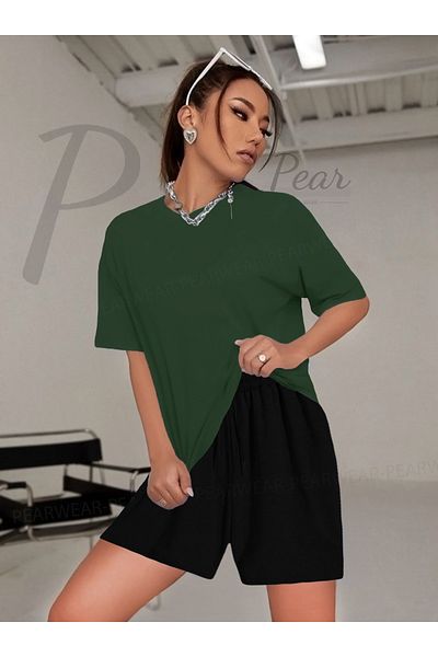 Pear Wear Women's Oversize T-Shirt Shorts Double Set