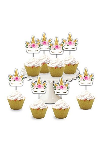 Yusuf Dirik YD Party Supplies Parti Kürdanı Çiçekli Unicorn Temalı Simli Lüks...