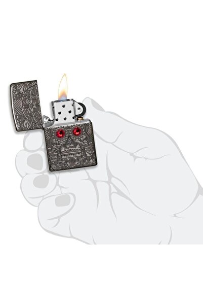 Zippo Crystal Eyes Skull / Kristal Gözlü Kafatası Armor Case Çakmak