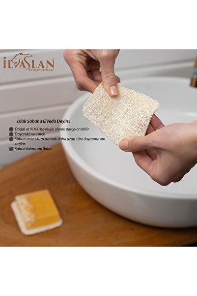 ilaslan international Doğal Kabak Lifi Sabun Altlığı ( 3 Adet 10x8cm )