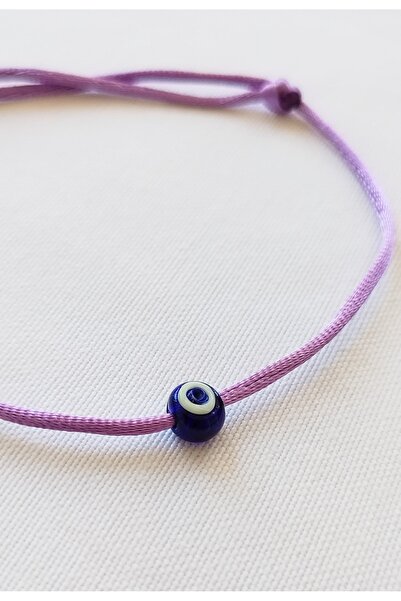 Bella Sera Studio لون أرجواني ساتان حبل زجاجي مطرز بالخرز الخلخال