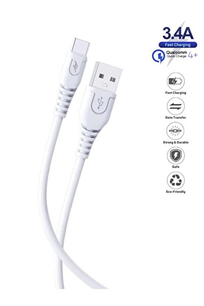 HANPORIUM Samsung Galaxy A71 Uyumlu 3 Metre 3.4 Amper Ultra Hızlı Type-c Şarj Kablosu -ithalatçı Garantili