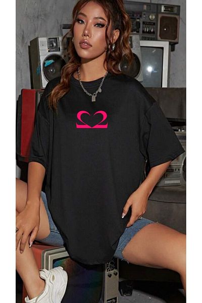 AMMA Unisex Motive 22 Printed Oversize 100% Cotton Boyfriend T-shirt