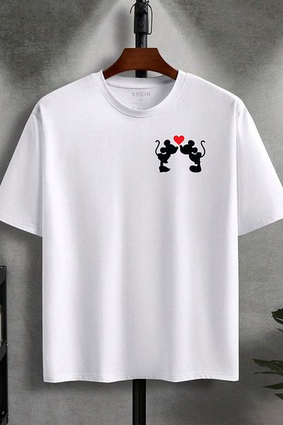 AMMA Lover Combination 2 Pack Heart Mickey Mause εμπριμέ κοντομάνικο μπλουζάκι