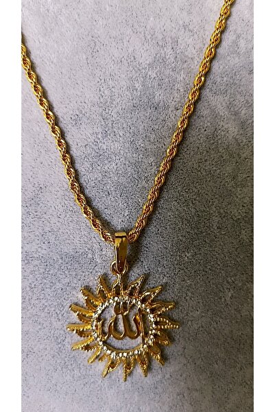 NETİCE ÖYLEK GOLD RENK ALLAH YAZILI KOLYE