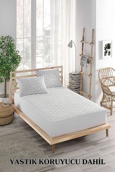 ELY PARKER 3 Piece Elastic Sheet and Pillow Mattress - 100% Cotton Quilted