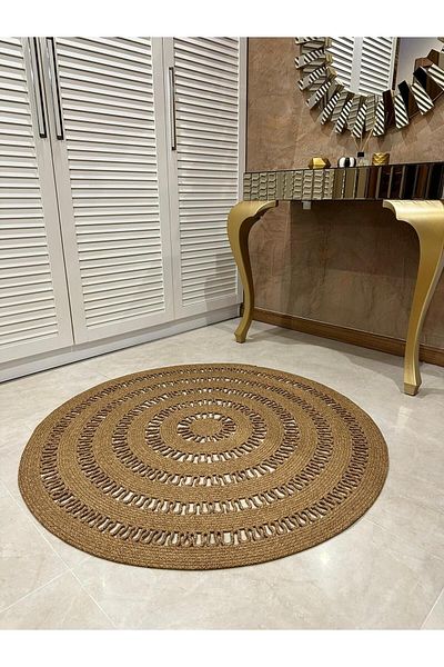 REYGON TEKSTİL WICKER JUTE WAVED DECORATIVE HAND KNITTED RUG LIVING ROOM CARPET ROOM CARPET KITCHEN CARPET
