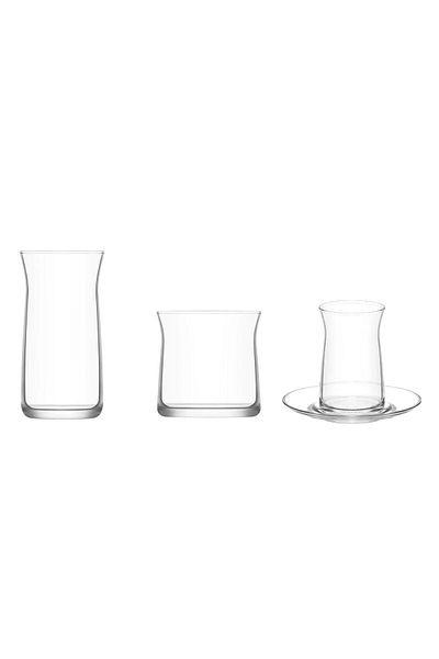 LAV Baduhome Vera Glass Set Set - 24 Pieces Water Soft Drink Tea Glass Set Set Dowry Set