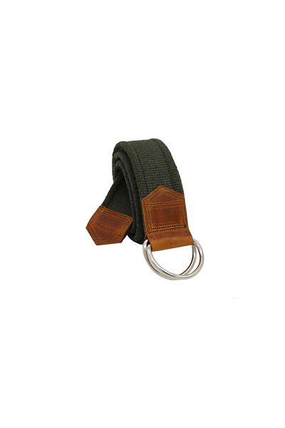 Anatolia Unisex Leather Detailed Green Canvas Tactical Sports Cloth Belt