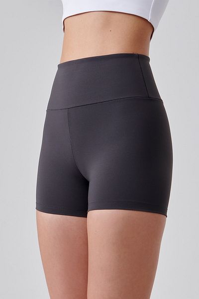 UP&FIT Push Up High Waist Tummy Control Σορτς Κολάν Καπνιστό