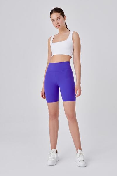 UP&FIT Push Up High Waist Tightening Biker κολάν μωβ