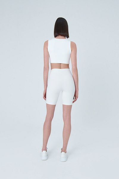 UP&FIT Push Up High Waist Tightening Biker κολάν Λευκό