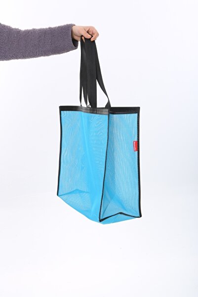 Serkan Çanta Bez Çanta Atölyesi Υφασμάτινη τσάντα Μπλε διχτυωτή τσάντα παραλίας