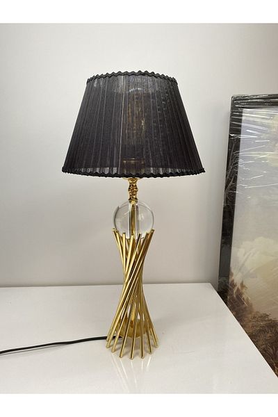 asellus Misbah Twist Lampshade "Knitted Hat" Table Lamp Crystal Glass Gold Plated, lampshade