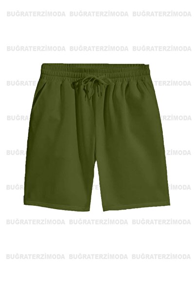 Buğraterzimoda Navy Blue-Khaki-Beige Unisex Basic Regular Regular Cut 3 Pack Shorts