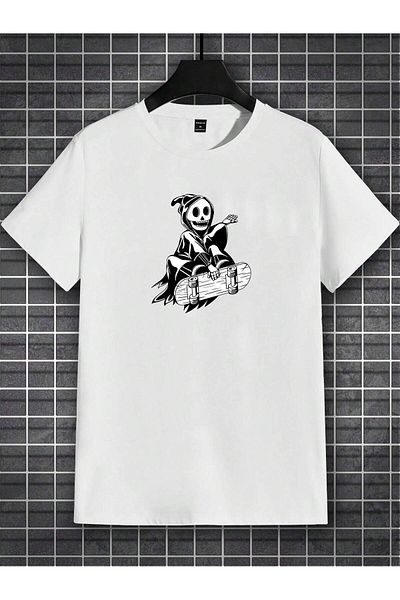 Jose Clothing Λευκό εμπριμέ Unisex Oversize T-Shirt - Κοντό μανίκι