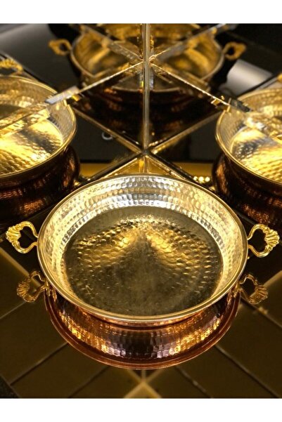 ELİT DÜNYAM 22 Cm Bakır Sahan El Işçiliği Omlet Kuymak Yumurta Tavası