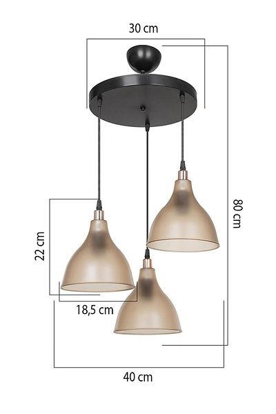 EvLight Zano 3-Piece Honey Chandelier