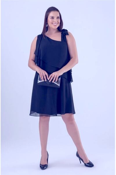 ADASTYLE One Shoulder, Navy Blue Chiffon Dress, Evening Dress New Season, Stylish Night