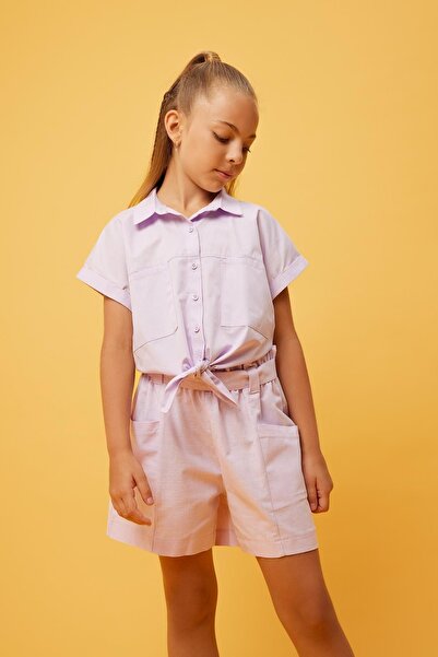 DeFacto Girl's Paperbag Linen Shorts Z7777a623hs
