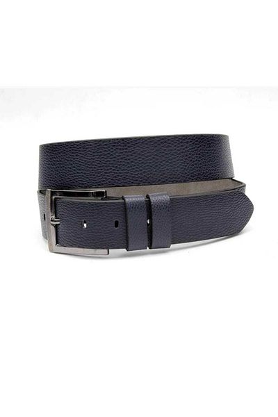 MKM 4.5 Cm Faux Leather Men's Jeans Belt Navy Blue