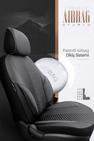 Otom Advanced Design Özel Tasarım Premium Deri-keten Ekstra Destekli Universal Oto Koltuk Kılıfı Tam Set