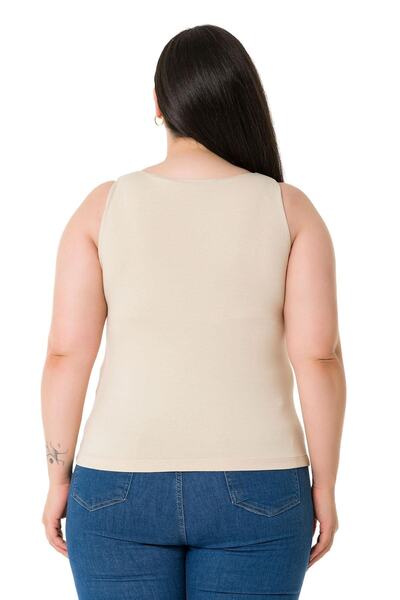 DISENTIS MODEST Plus Size Strappy Half Lined Viscose Beige Body