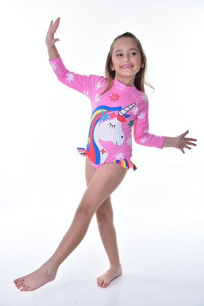Rs Ramuni Girl's Long Sleeve Jumpsuit Swimsuit