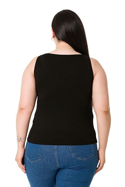 DISENTIS MODEST Plus Size Strappy Half Lined Viscose Black Body