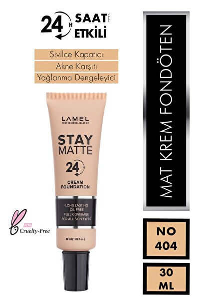 Lamel Cosmetics Lamel Foundation Stay Mat Fondöten No 404
