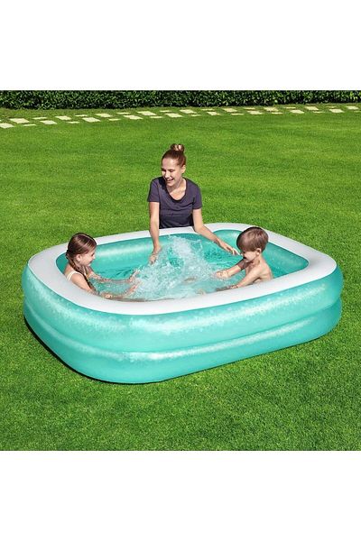 BESTWAY 54005 Green Inflatable Transparent Family Pool - 201x150x51 cm