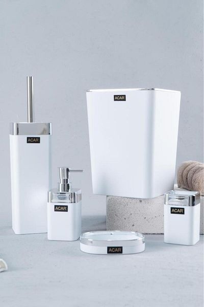 ACAR Aria 5 Piece Acrylic Bathroom Set White - AKR-05506/8