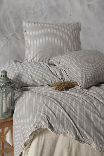 Macas Home Helios 100% Cotton Yarn Dyed Washed King Size Duvet Cover Set 240*220