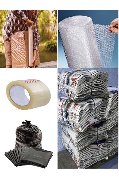 KENT 5li Taşınma Seti 100m Koli Bandı--2kg Gazete-10m Balonlu Naylon -10 Adet...