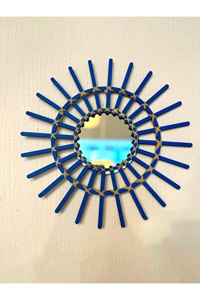 Maison Avf Alaçatı Mavisi Bambu Rattan Ahşap Çubuk Ayna