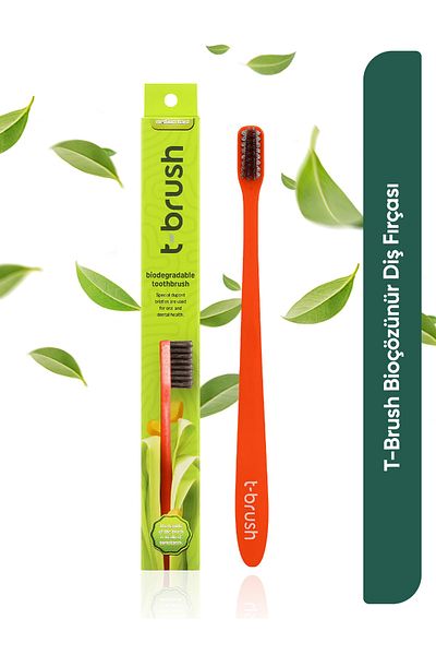 TBRUSH Bio-soluble Vegan Toothbrush – Red Color – Medium Hard