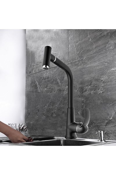 VENİTA Venita Black Spiral T-Max Kitchen Sink Faucet