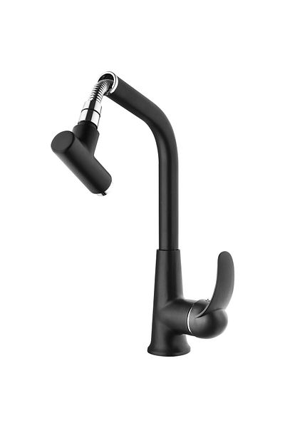 VENİTA Venita Black Spiral T-Max Kitchen Sink Faucet