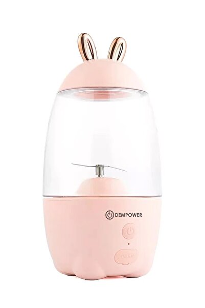 DEMPOWER Tavşan Kulak Tasarımlı Şarjlı El Blenderı Karıştırıcı Shaker Pembe