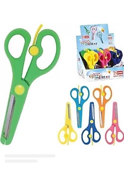 ÇEÇEN HOME Plastic Protected Blunt Tip Children's School Scissors Green