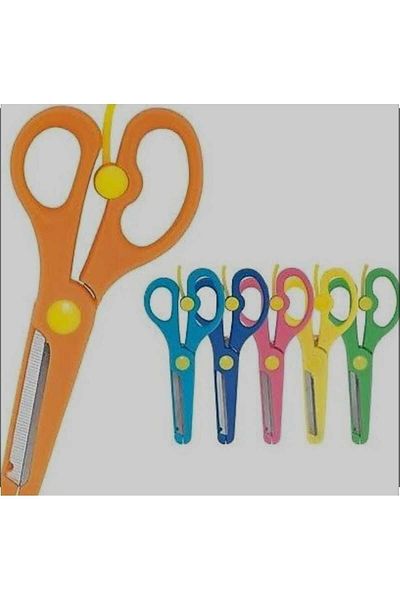 ÇEÇEN HOME Plastic Protected Blunt Tip Children's School Scissors Orange