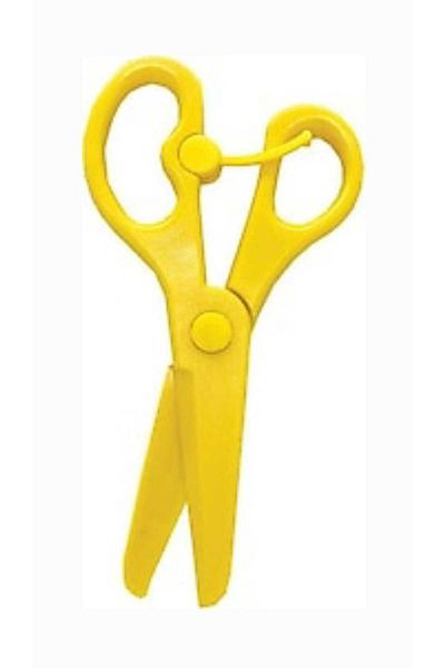 ÇEÇEN HOME Plastic Protected Blunt Tip Children's School Scissors Yellow